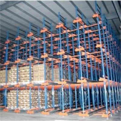 Powder Coated Radio Shuttle Pallet Racking , High Density Racking System