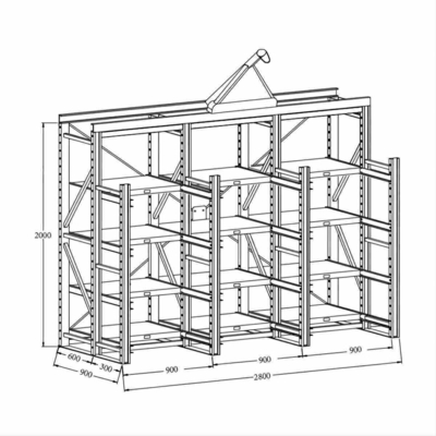 Heavy Duty Mold Rack Metal Sliding Drawer Injection Mould Shelves